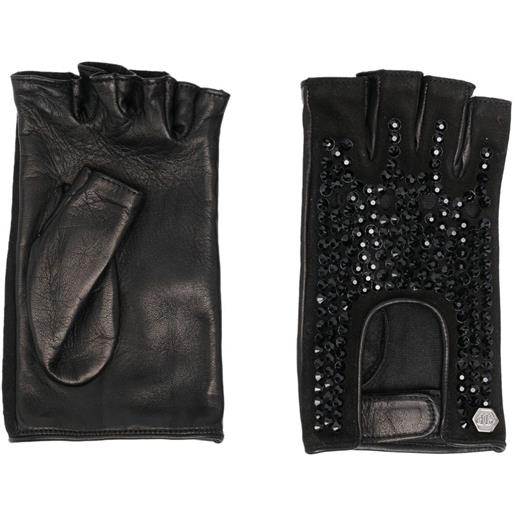Philipp Plein guanti con decorazione - nero