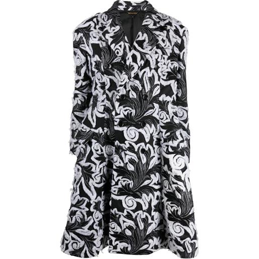 Comme Des Garçons cappotto doppiopetto a fiori - nero