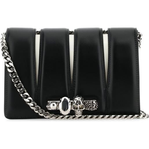 Alexander McQueen borsa a tracolla slash con borchie - nero