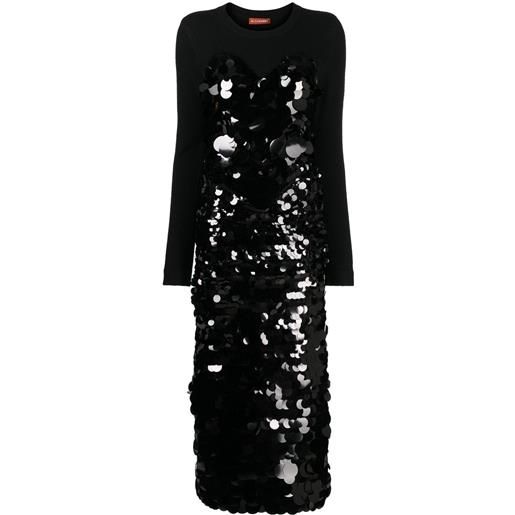 Altuzarra abito midi con paillettes - nero