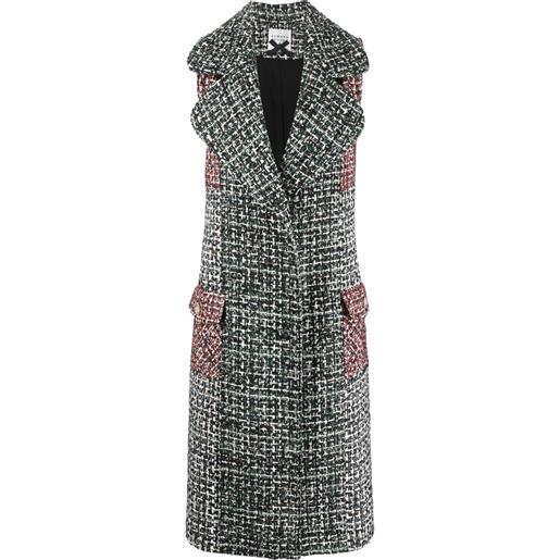 Edward Achour Paris cappotto smanicato in tweed - nero