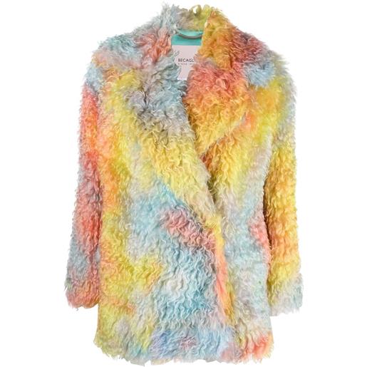 BECAGLI cappotto con fantasia tie-dye - giallo