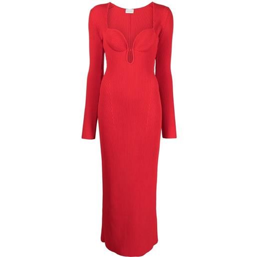 Magda Butrym abito lungo a coste - rosso