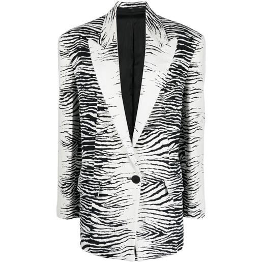 The Attico blazer monopetto zebrato - bianco