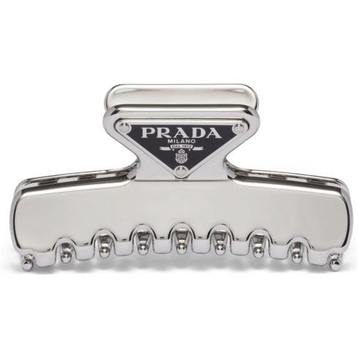 Prada fermacapelli con applicazione - argento