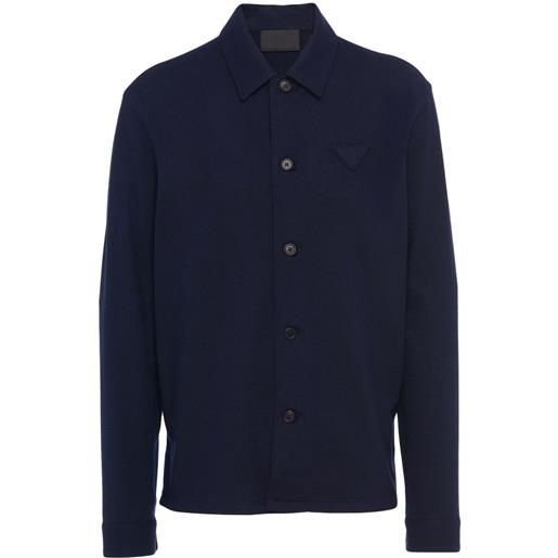 Prada camicia con logo - blu