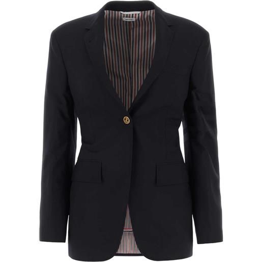Thom Browne blazer monopetto con dettaglio 4 righe - blu