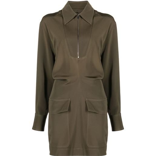 Victoria Beckham abito corto con tasche - verde