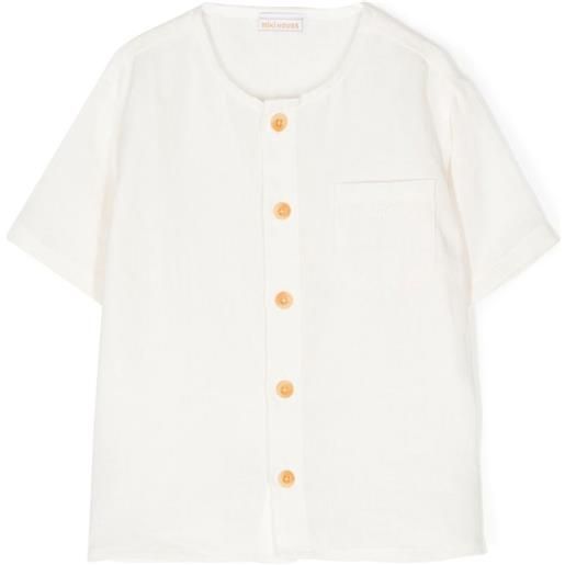 Miki House camicia senza colletto - bianco