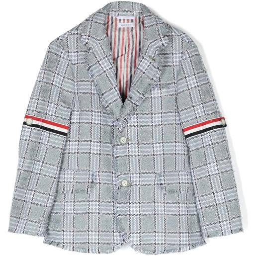Thom Browne Kids cappotto sportivo monopetto - grigio