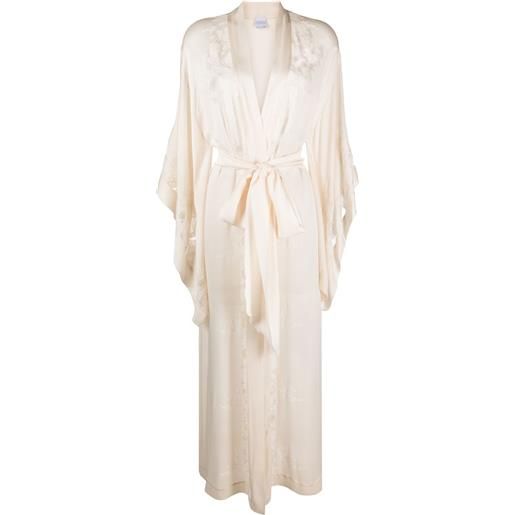 Carine Gilson vestaglia con bordi di pizzo - bianco