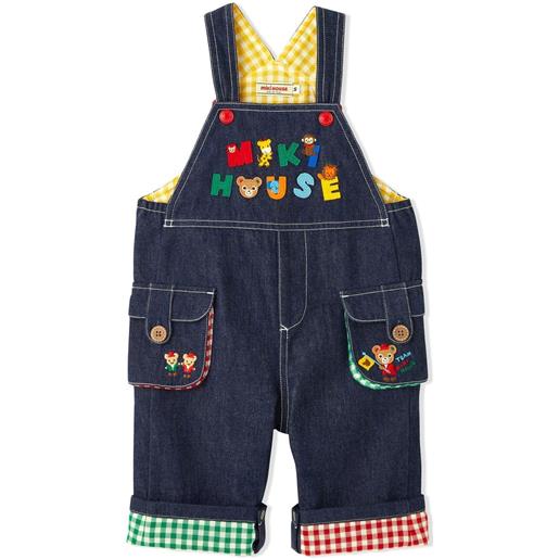 Miki House salopette con ricamo - blu