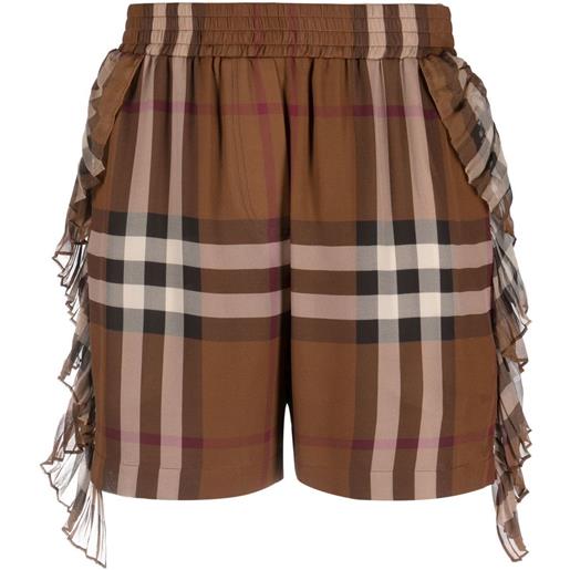 Burberry shorts a quadri - marrone