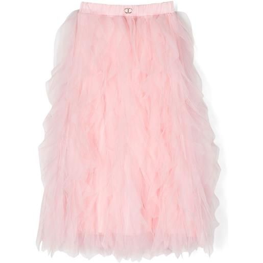 TWINSET Kids tutù con placca logo - rosa