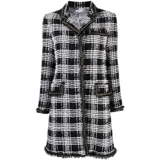 Thom Browne abito midi chesterfield in tweed - nero