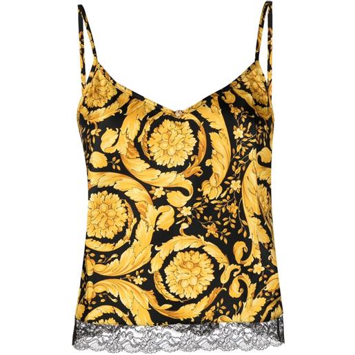 Versace canottiera con stampa barocca - nero