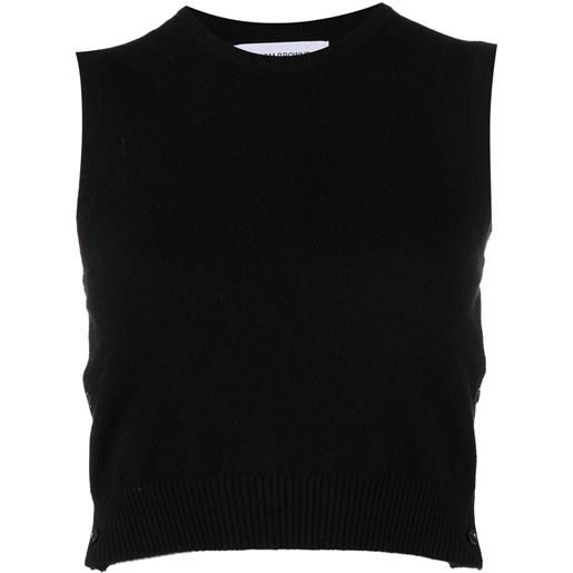 Thom Browne top corto girocollo - nero