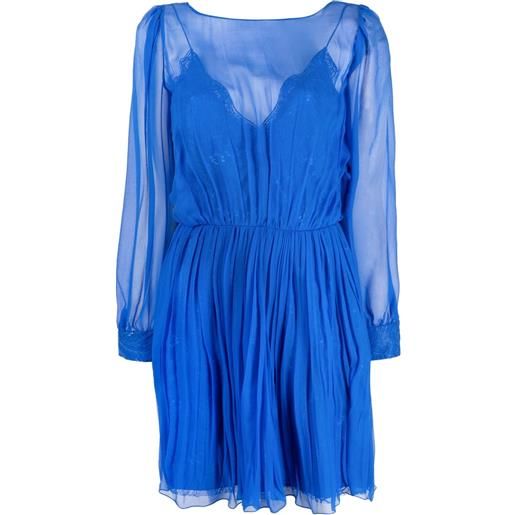 Alberta Ferretti abito corto a strati - blu