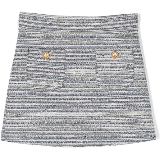 Balmain Kids minigonna con tasche applicate - bianco