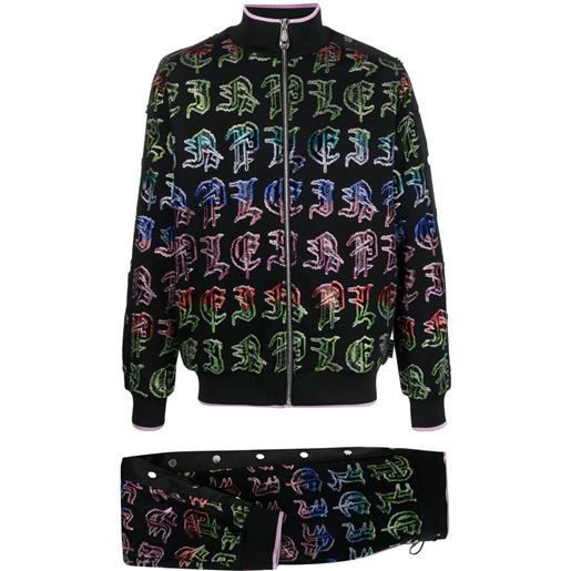 Philipp Plein tuta sportiva con stampa - nero