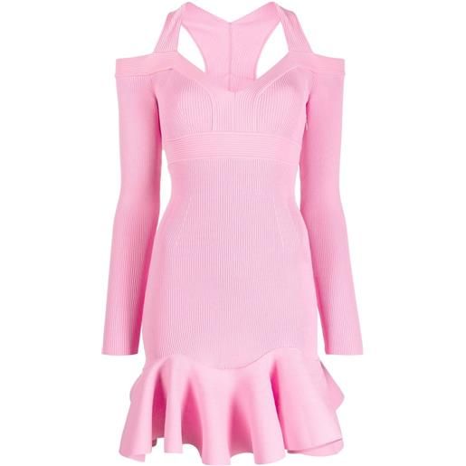 Alexander McQueen abito corto in maglia con scollo a v - rosa