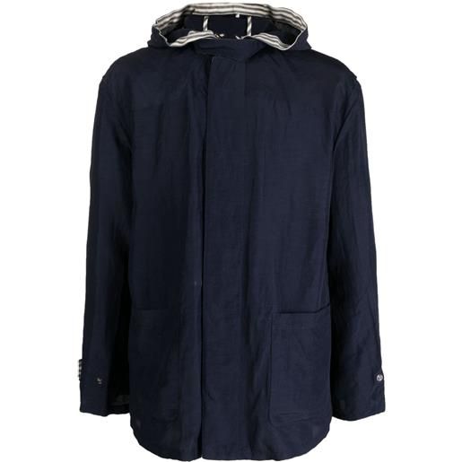 Giorgio Armani giacca leggera con cappuccio - blu