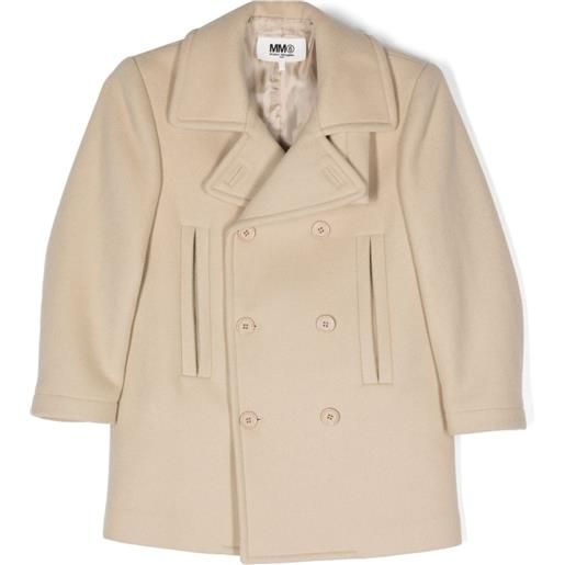 MM6 Maison Margiela Kids cappotto doppiopetto - toni neutri