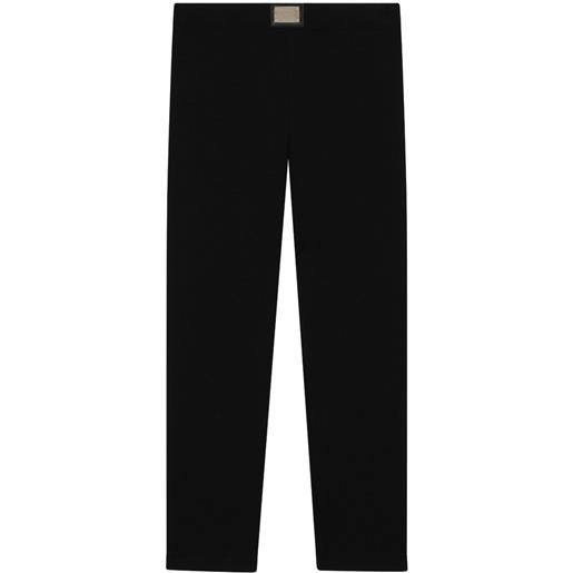 Dolce & Gabbana Kids leggings con placca logo - nero