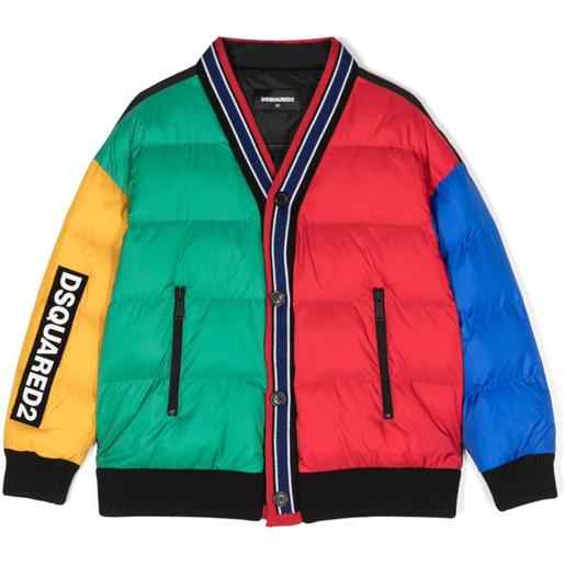 DSQUARED2 KIDS piumino con design color-block - rosso