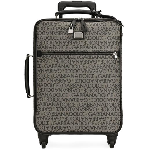 Dolce & Gabbana trolley jacquard con zip - grigio