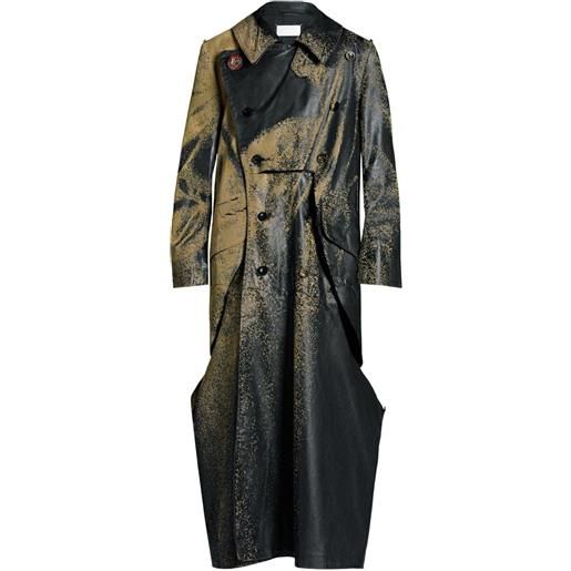Maison Margiela trench sandstorm con effetto vernice - nero
