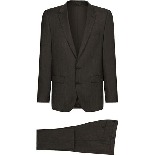 Dolce & Gabbana completo monopetto con revers a lancia - nero