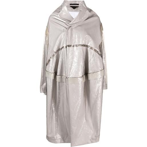Comme Des Garçons impermeabile asimmetrico goffrato - grigio