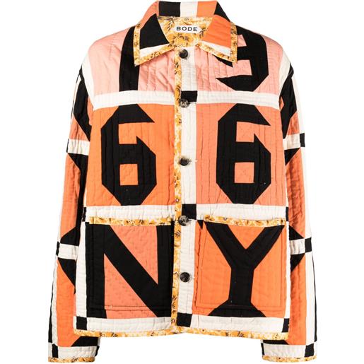 BODE giacca-camicia letter block patchwork - arancione