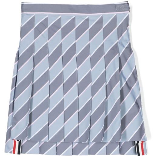 Thom Browne Kids gonna plissettata a righe - grigio