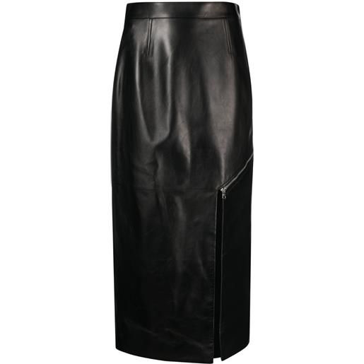Alexander McQueen gonna midi con spacco laterale - nero