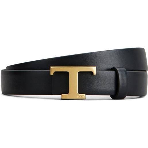 Tod's cintura reversibile con placca logo - nero