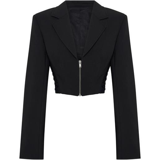 Dion Lee blazer con zip crop - nero