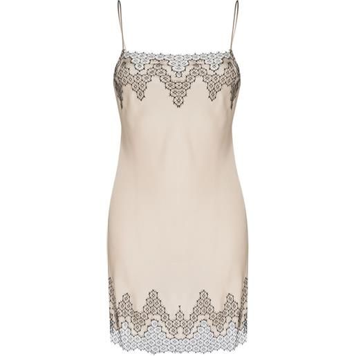 Carine Gilson sottoveste in pizzo calais-caudry - toni neutri