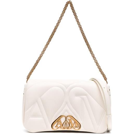 Alexander McQueen borsa a tracolla the seal piccola - bianco