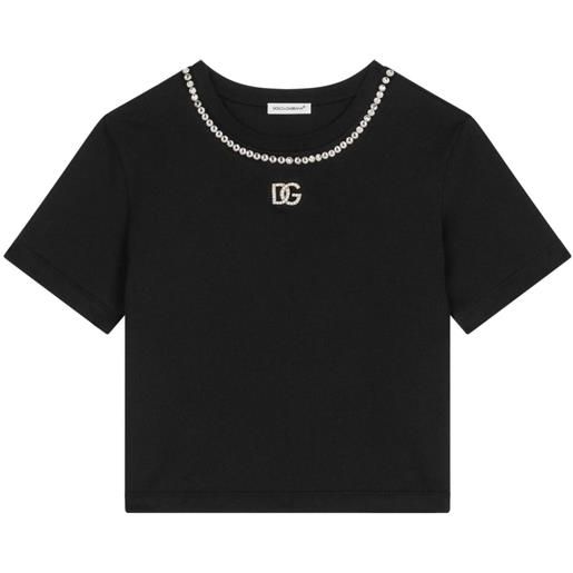 Dolce & Gabbana Kids t-shirt con decorazione - nero