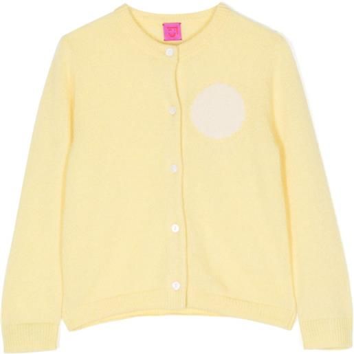 Cashmere in Love Kids cardigan alta con intarsi - giallo