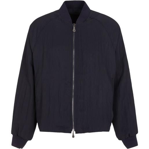 Giorgio Armani bomber con zip - blu