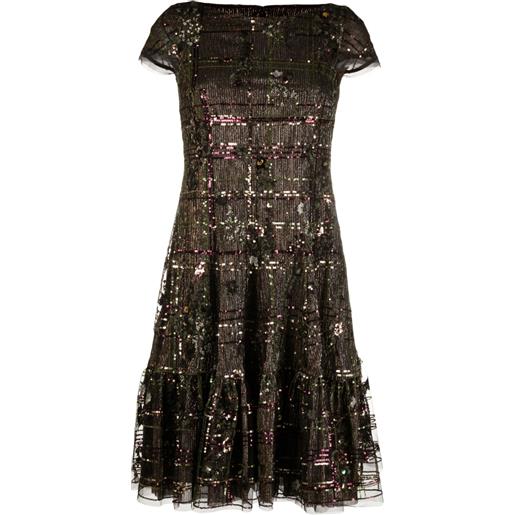 Talbot Runhof abito con paillettes - verde