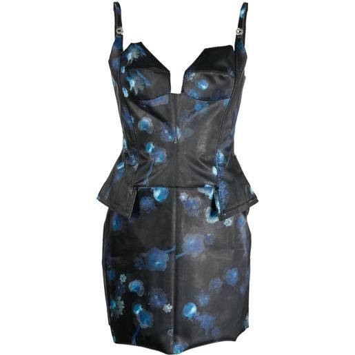 Coperni abito holographic corto a fiori - nero