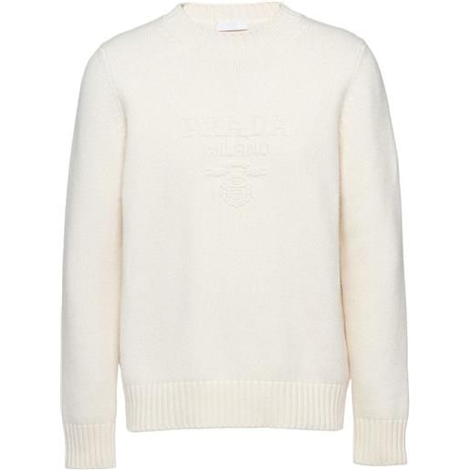 Prada maglione con ricamo - bianco