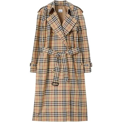 Burberry trench con stampa vintage check - toni neutri