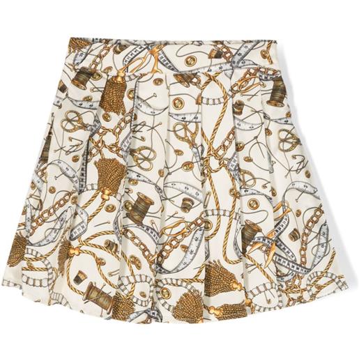 Moschino Kids gonna plissettata con stampa grafica - toni neutri