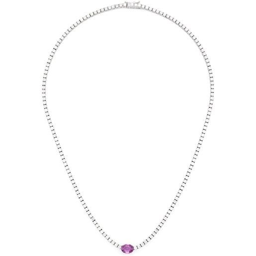 ROSEKEY collana in oro bianco 18 carati con zaffiri - argento