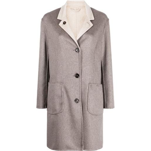 Kired cappotto reversibile monopetto - toni neutri